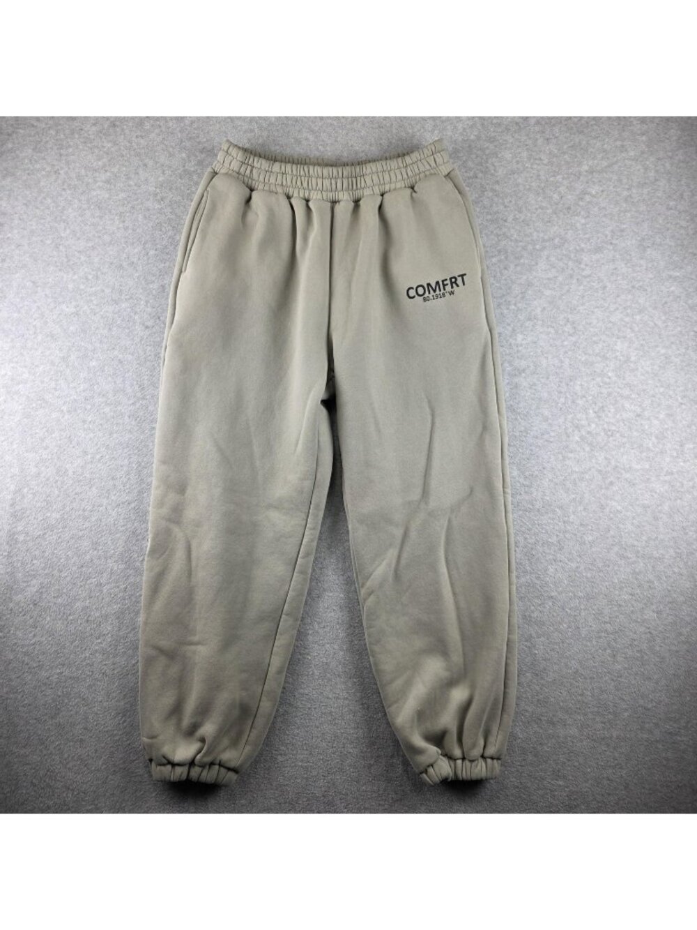 Comfrt Sweatpants Mens XL Beige Fleece Jogger Elastic Waist Pull On